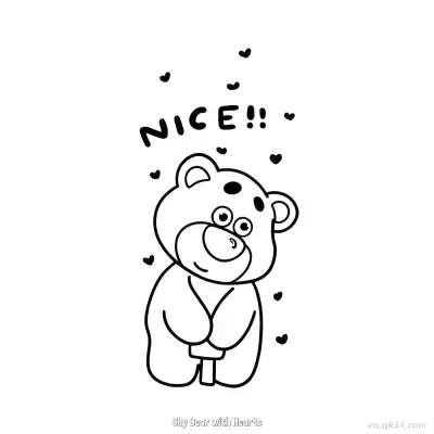 Free printable Shy Bear with Hearts  Coloring Page - Free PDF Printable Toy Story Coloring Sheets coloring page