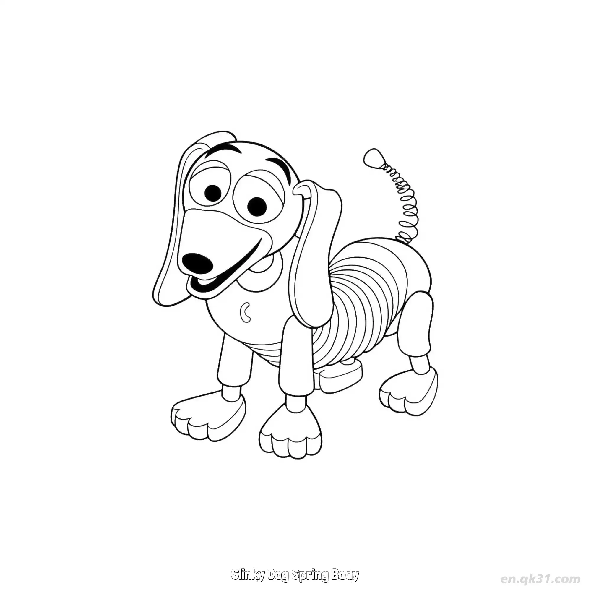 Slinky Dog Spring Body  Coloring Page - Free Printable Toy Story PDF Coloring Sheets – Free Printable Coloring Page for Kids and Adults