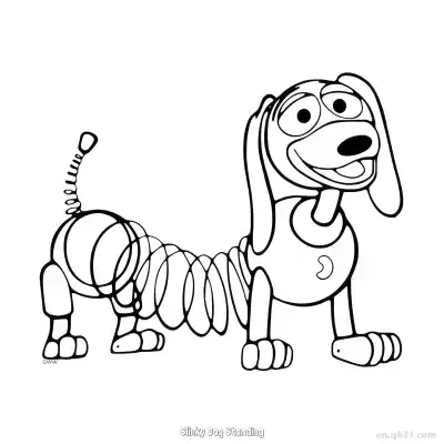 Free printable Slinky Dog Standing  Coloring Page - Free PDF Printable Toy Story Coloring Sheets coloring page