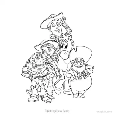 Free printable Toy Story Team Group  Coloring Page - Free PDF Printable Toy Story Coloring Sheets coloring page