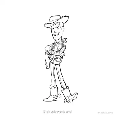 Free printable Woody with Arms Crossed  Coloring Page - Free PDF Printable Toy Story Coloring Sheets coloring page