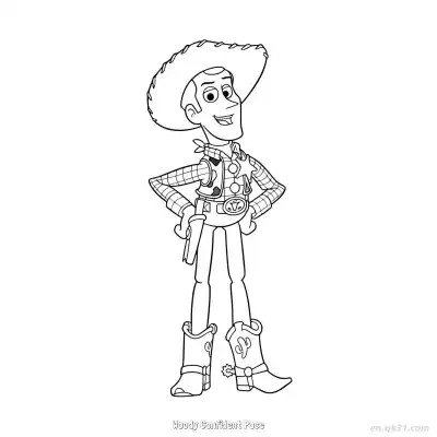 Free printable Woody Confident Pose  Coloring Page - Free PDF Printable Toy Story Coloring Sheets coloring page