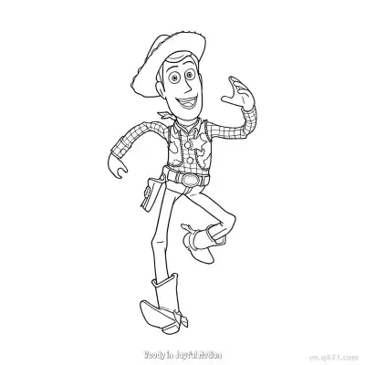Free printable Woody in Joyful Motion  Coloring Page - Free PDF Printable Toy Story Coloring Sheets coloring page