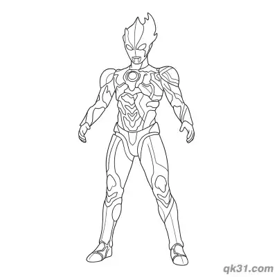 Free printable Ultraman Blazar Basic Standard Standing Pose Coloring Page coloring page