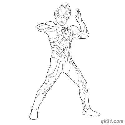 Free printable Ultraman Blazar Beam Skill Release Pose Coloring Page coloring page