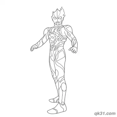 Free printable Ultraman Blazar Casual Side Standing Pose Coloring Page coloring page