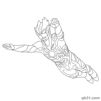 Free printable Ultraman Blazar Diving Beam Release Pose Coloring Page coloring page