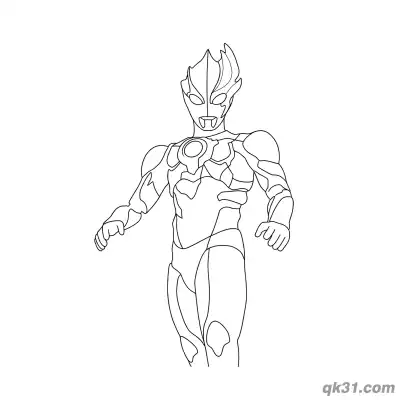 Free printable Ultraman Blazar Half Body Close-Up Standing Pose Coloring Page coloring page
