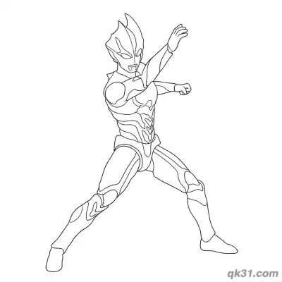 Free printable Ultraman Blazar Lateral Combat Fighting Pose Coloring Page coloring page