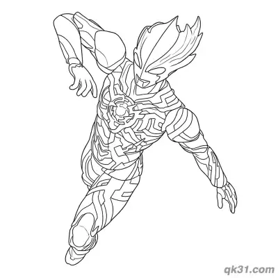 Free printable Ultraman Blazar Mid-Air Flying Action Coloring Page coloring page