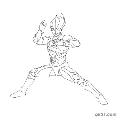 Free printable Ultraman Blazar Ready to Fight Stance Coloring Page coloring page