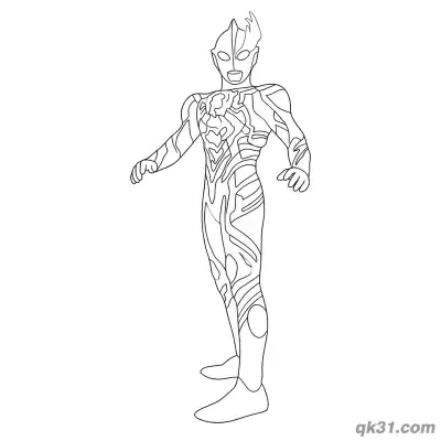 Free printable Ultraman Blazar Side Relaxed Standing Pose Coloring Page coloring page
