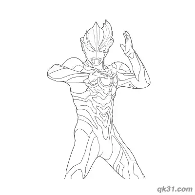Free printable Ultraman Blazar Upper Body Beam Skill Pose Coloring Page coloring page