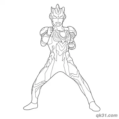 Free printable Ultraman Z Alpha Edge Form Fighting Stance Coloring Page coloring page
