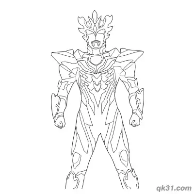 Free printable Ultraman Z Delta Claw Form Full Armor Standing Pose Coloring Page coloring page