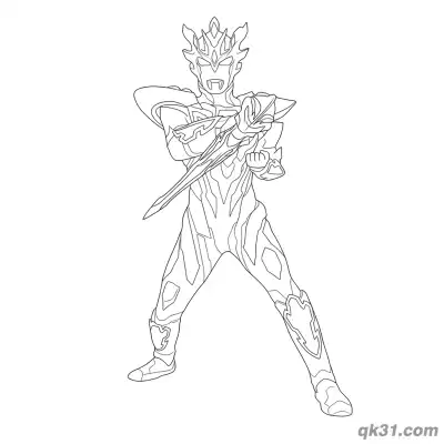 Free printable Ultraman Z Delta Claw Form Sword Battle Coloring Page coloring page