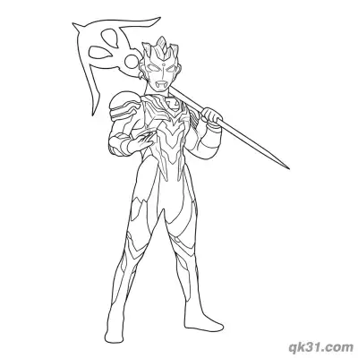 Free printable Ultraman Z Delta Claw Form Weapon Hold Pose Coloring Page coloring page