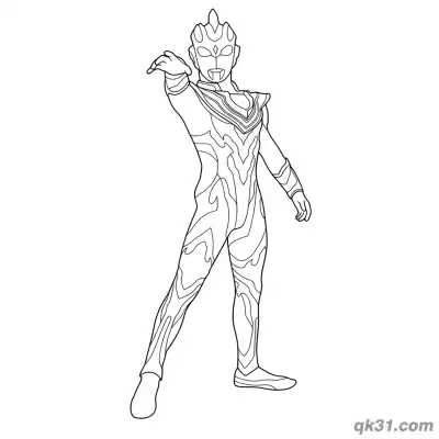 Free printable Ultraman Z Gamma Future Form Side Attack Coloring Page coloring page