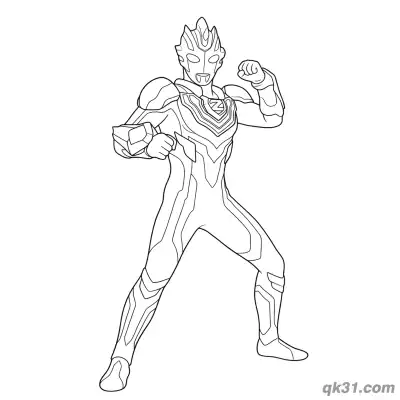 Free printable Ultraman Z Original Form Fist Battle Pose Coloring Page coloring page
