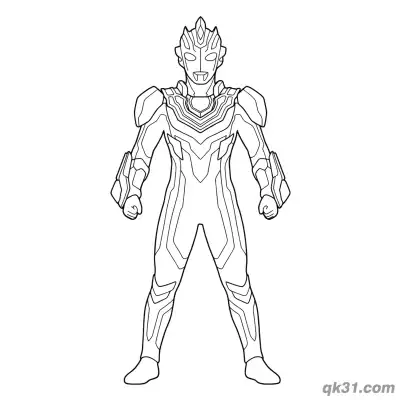 Free printable Ultraman Z Original Form Simple Stand Coloring Page coloring page