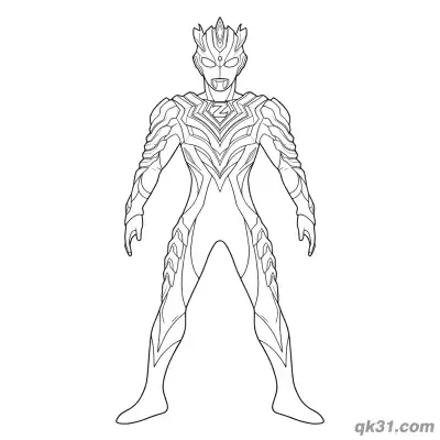 Free printable Ultraman Z Sigma Chest Badge Form Special Pose Coloring Page coloring page