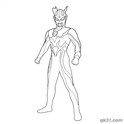 Free printable Ultraman Zero Basic Standing Pose Fists Coloring Page coloring page