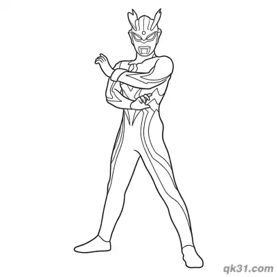 Free printable Ultraman Zero Classic Arms Crossed Pose Coloring Page coloring page