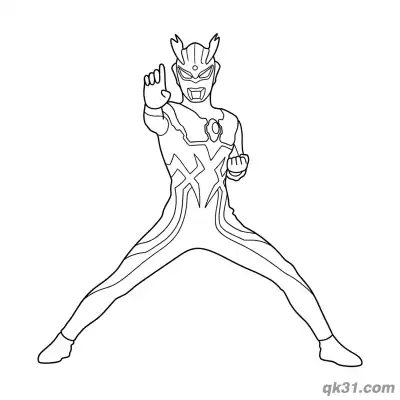 Free printable Ultraman Zero Forward Palm Fighting Pose Coloring Page coloring page