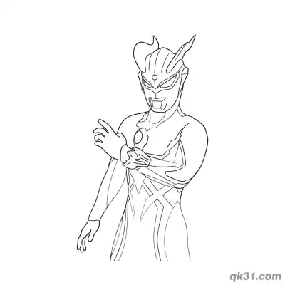 Free printable Ultraman Zero Half Body Interactive Pose Coloring Page coloring page