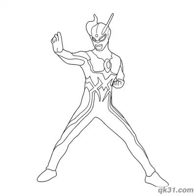 Free printable Ultraman Zero Punching Action Pose Coloring Page coloring page