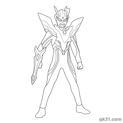 Free printable Ultraman Zero Ultimate Form Holding Weapon Coloring Page coloring page