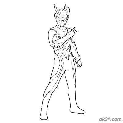 Free printable Ultraman Zero V Sign Hand Gesture Coloring Page coloring page