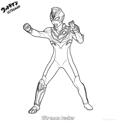 Free printable Ultraman Decker 3 Coloring Page - Free Printable Ultraman PDF Coloring Sheets coloring page