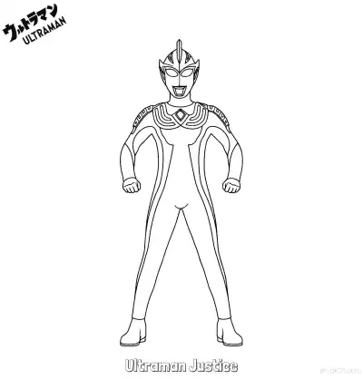 Free printable Ultraman Justice  Coloring Page - Free Printable Ultraman PDF Coloring Sheets coloring page