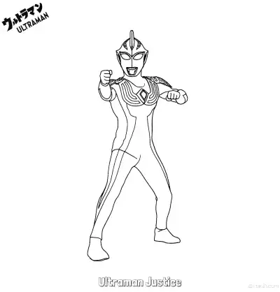 Free printable Ultraman Justice 1 Coloring Page - Free Printable Ultraman PDF Coloring Sheets coloring page