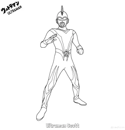 Free printable Ultraman Scott  Coloring Page - Free Printable Ultraman PDF Coloring Sheets coloring page