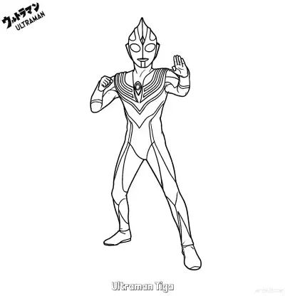 Free printable Ultraman Tiga  Coloring Page - Free Printable Ultraman PDF Coloring Sheets coloring page