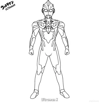Free printable Ultraman X  Coloring Page - Free Printable Ultraman PDF Coloring Sheets coloring page
