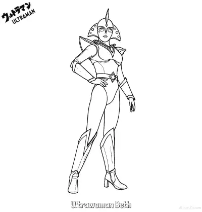 Free printable Ultrawoman Beth  Coloring Page - Free Printable Ultraman PDF Coloring Sheets coloring page