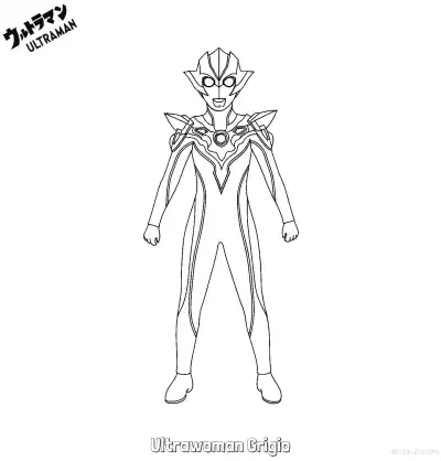 Free printable Ultrawoman Grigio 1 Coloring Page - Free Printable Ultraman PDF Coloring Sheets coloring page