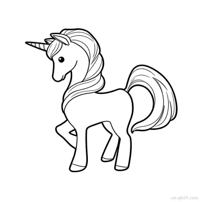 Free printable Adorable Big Eyes Baby Unicorn Coloring Page coloring page