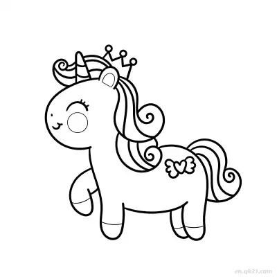 Free printable Graceful Standing Unicorn Art coloring page