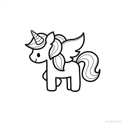 Free printable Kawaii Starry Night Unicorn coloring page