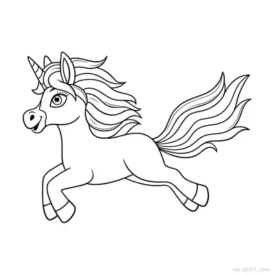 Free printable Leaping Fantasy Unicorn Coloring Page coloring page