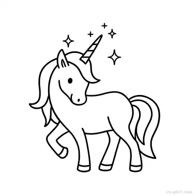 Free printable Magical Rainbow Unicorn Flight coloring page