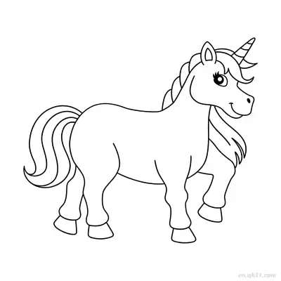 Free printable Side Lifting Hoof Unicorn Coloring Page coloring page