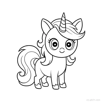 Free printable Sparkling Starry Unicorn Outline coloring page