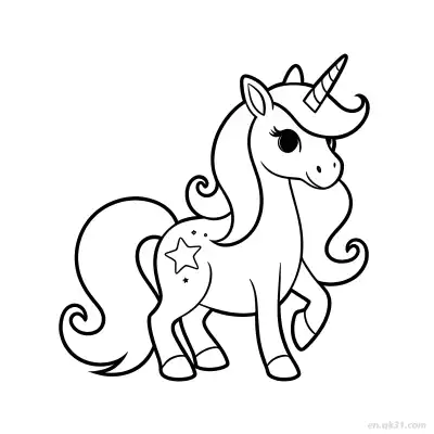Free printable Star Magic Unicorn Coloring Page coloring page