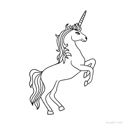 Free printable Whimsical Standing Unicorn Coloring Page coloring page