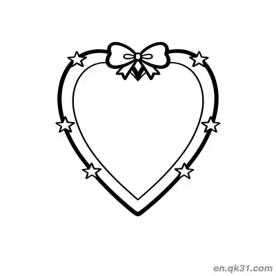 Free printable Bow Star Heart Frame Valentine Page coloring page